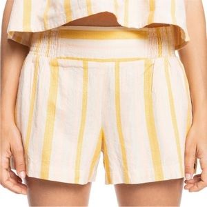 Roxy Handmade Life Pull on High Waisted Striped Shorts Size Large